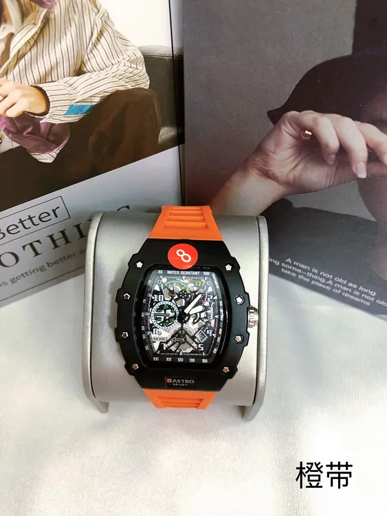 新款 GASTRO 男士酒桶型自带日历夜光防水功能手表男款潮流