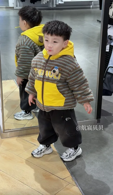 男童羔羔毛外套秋冬款2025儿童加绒加厚狗狗冬装加厚上衣