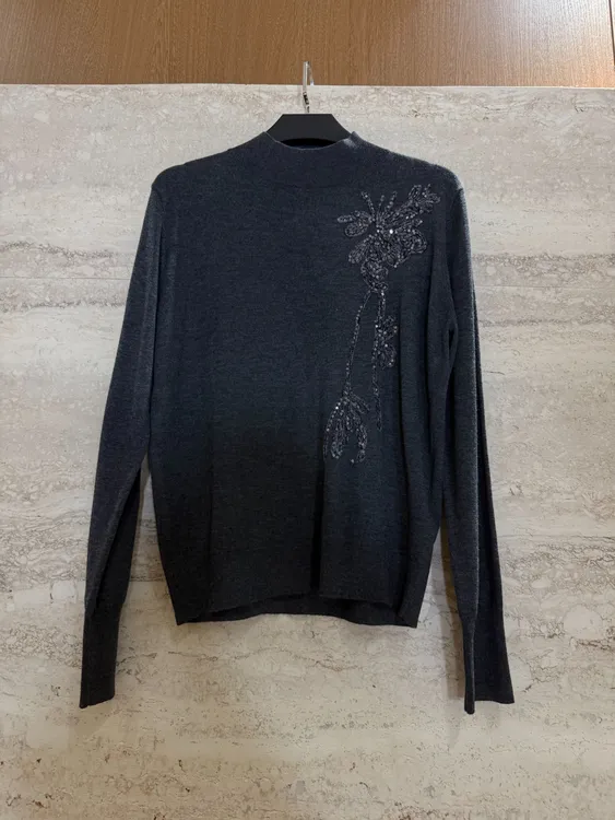 TANTAN 秋冬纯色时尚百搭堆堆领针织羊毛衫3805