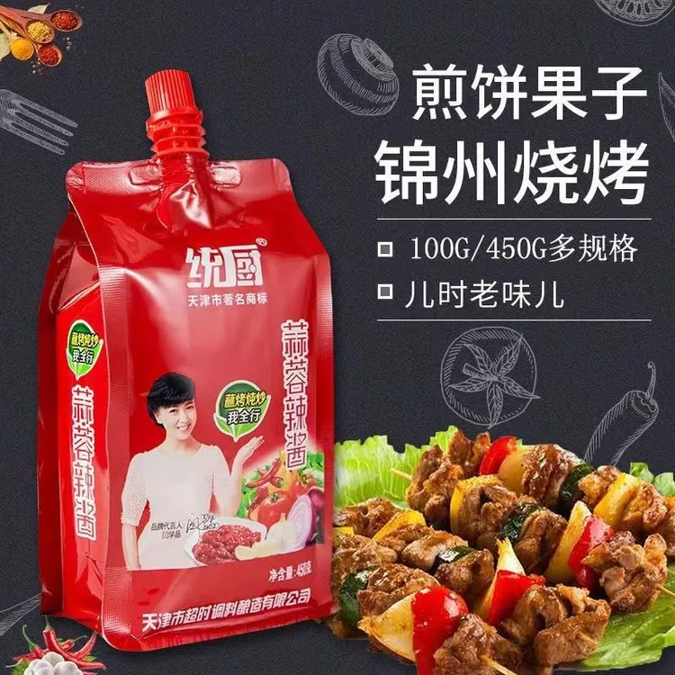 天津统厨蒜蓉辣酱450g甜辣酱厨房烤冷面煎饼果子烧烤烤肉酱调味酱
