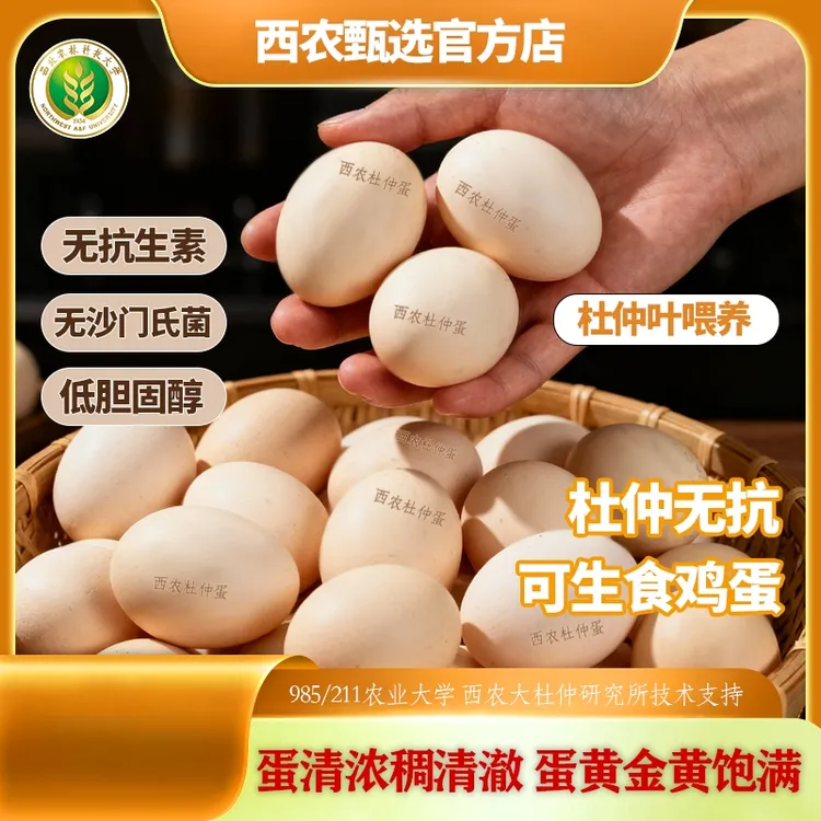 西农稷盛杜仲无抗可生食鸡蛋985/211农业大学无菌蛋