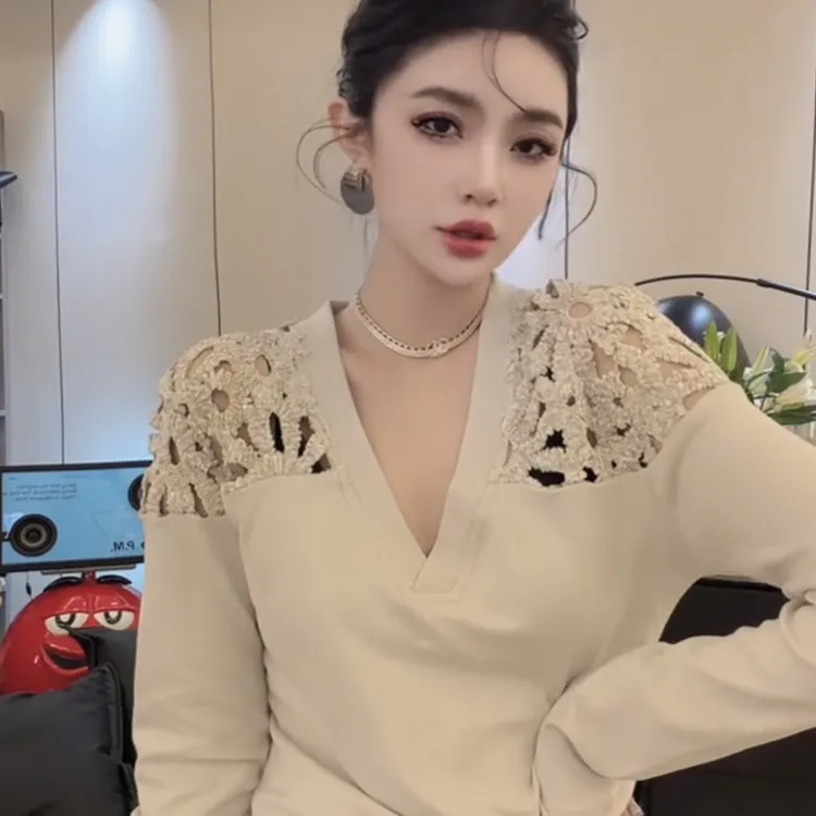 镂空设计感宽松T恤女2025秋冬流行单品新款上衣小众不撞款小衫潮