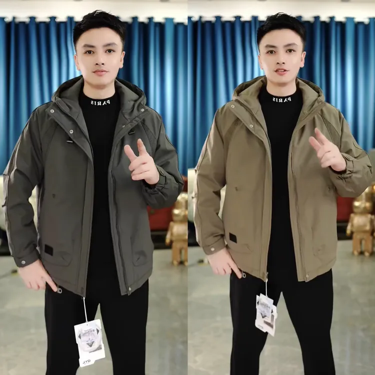 冬季新款加厚保暖休闲连帽夹克棉服百搭外套