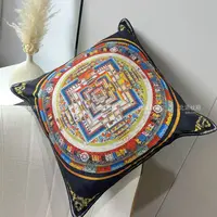 【唐卡-抱枕的套】北派A50*50 花萝中式国风透气四季高端防汗（单个