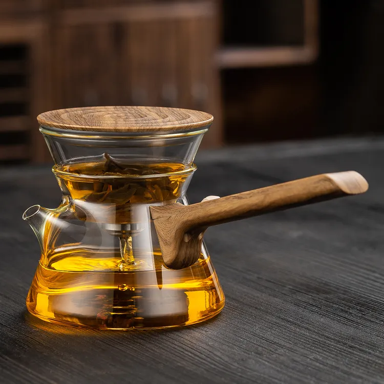 侧把漂逸杯泡茶壶磁吸耐热玻璃一键出水茶水分离器家用功夫茶具