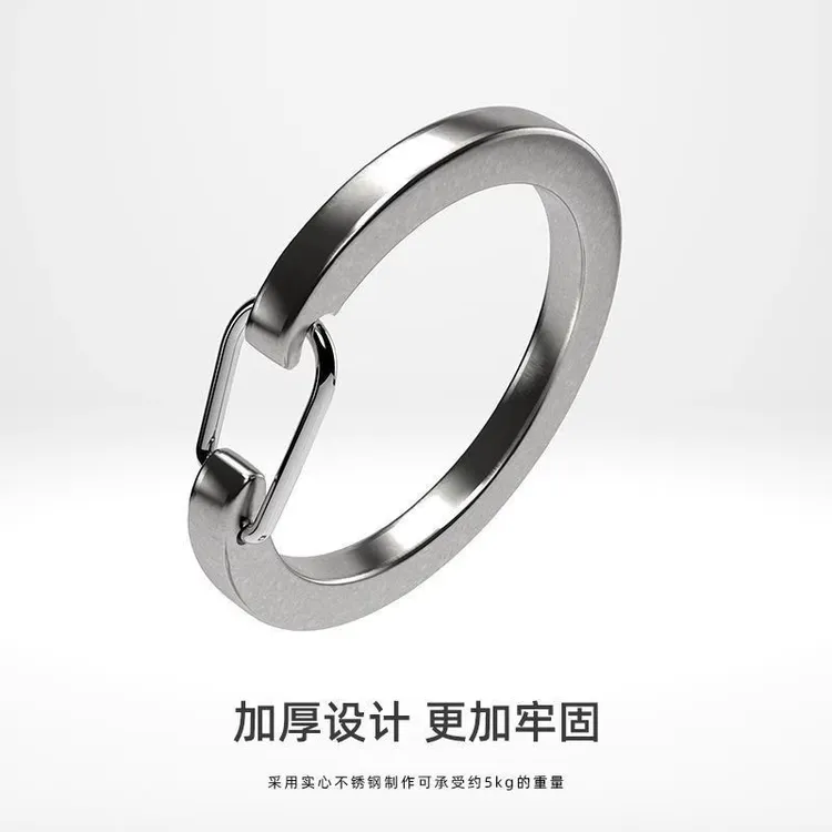 不锈钢弹簧钥匙扣新款钥匙挂扣高档钥匙圈按压钥匙扣神器开口环扣