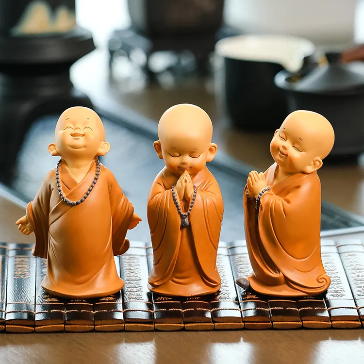小摆件禅意和尚家居摆件客厅茶桌玩偶卡通公仔治愈系解压佛系沙弥