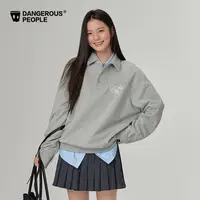 Dangerouspeople薛之谦dsp廓形花朵刺绣polo衫秋季宽松百搭潮卫衣