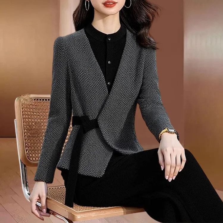 品牌十三行时尚职业套装女士2025早秋新款气质高级感爆款两件套裤