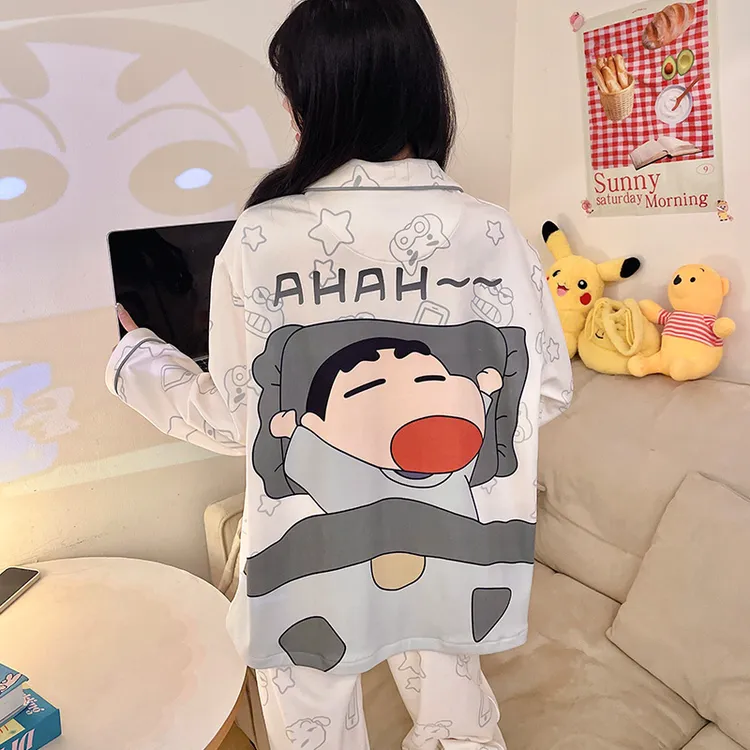 卡通秋冬季德绒睡衣女长袖长裤2025新款可外穿冬天女孩家居服套装