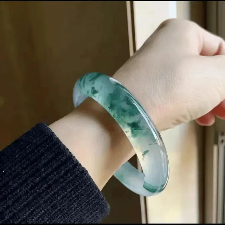 正品爆款冰透飘花正圈女款精美时尚高档女款手镯.