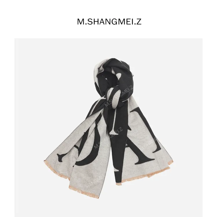 M.SHANGMEI.Z/沐熙美大哥轻奢时尚羊绒舒适法式百搭围巾X093033