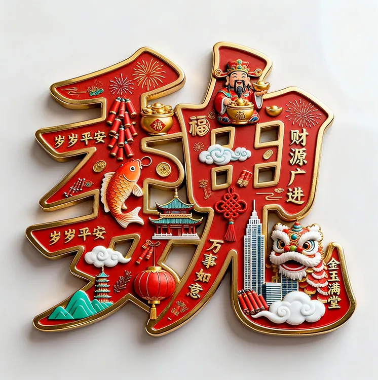 【魏】百家姓金属磁吸浮雕冰箱贴旅游景点纪念文创伴手礼装饰门贴