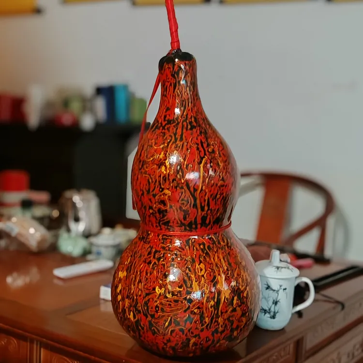 传统漆艺手工制作大漆中国红彩漆文玩葫芦