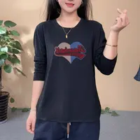 长袖t恤女士春秋季中年妈妈大码宽松显瘦遮肚上衣内搭打底衫