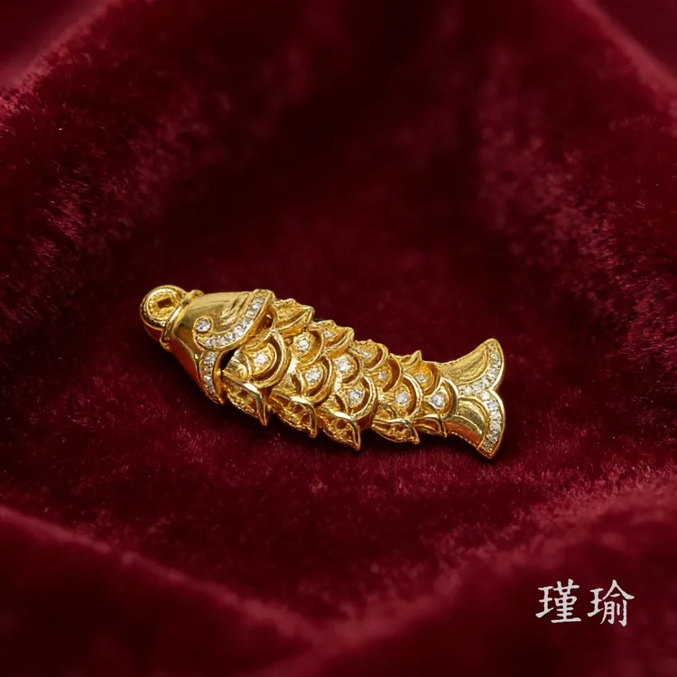 吊坠 K05137黄色镂空小鱼吊坠多样性发货47273