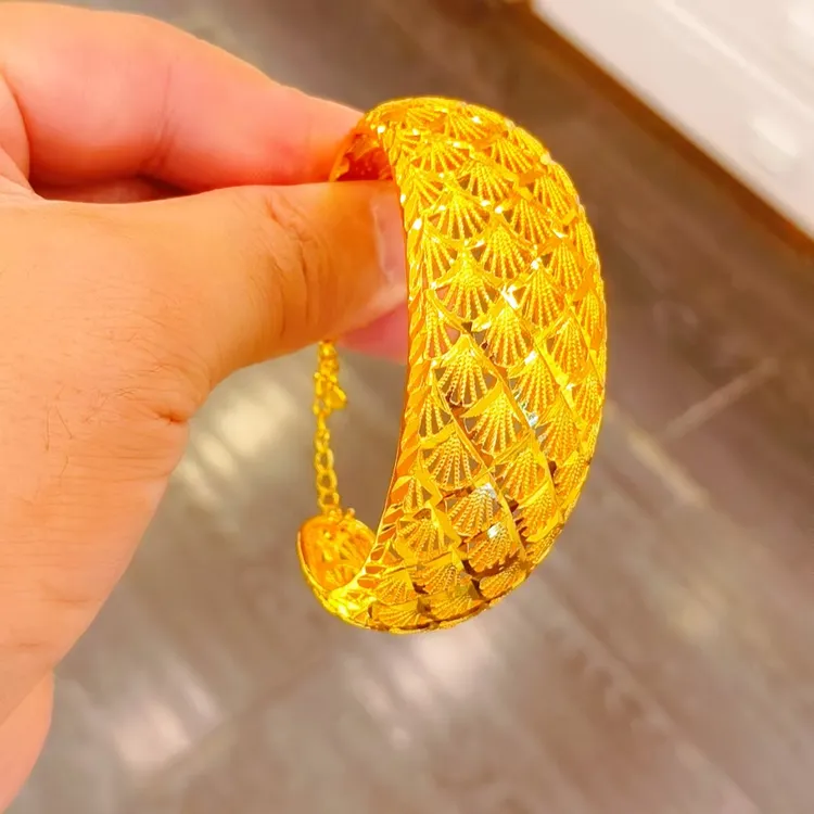 铜合金手镯 金色欧美民族风饰品女珠宝圈口可调节时尚可调节