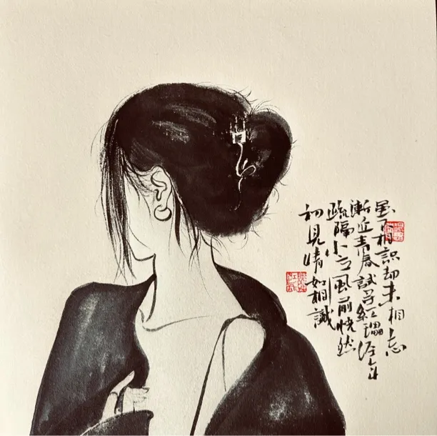 三幅打包福利特价插画（夹宣画心）无框34×34㎝