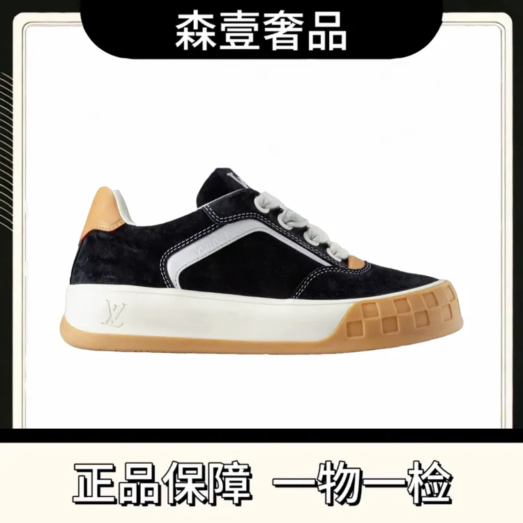 未使用 LouisVuitton/路易威登 Tilted 圆头系带 饼干鞋 男款 黑