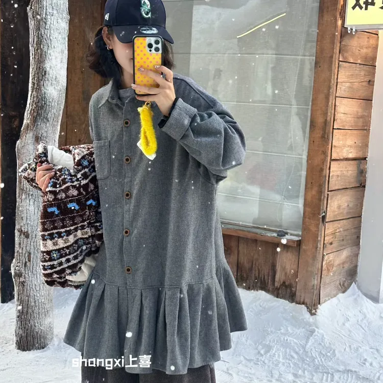 | 大大 | 上喜家 | 6208#日系加绒衬衣裙 |