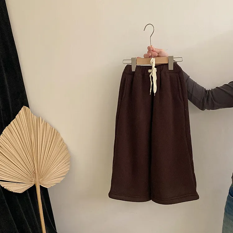 【安安家】女童韩系秋冬季2025新款百搭加绒休闲裤中小童裤子R25701