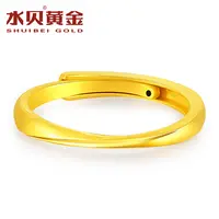 水贝黄金足金莫比乌斯开口足金戒MBWSKK