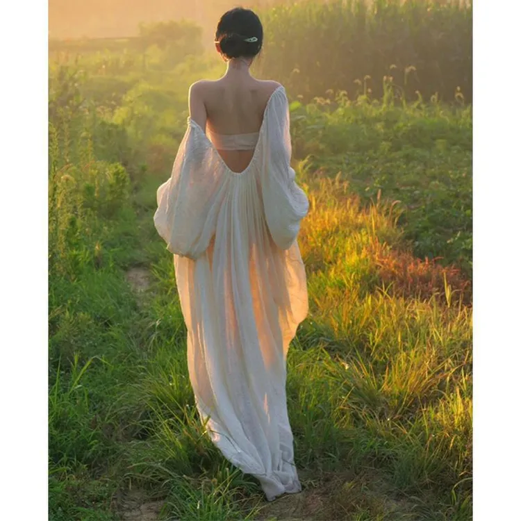 货秒发】氛围感晨袍女睡袍连衣裙法式温柔风端庄大气宽松晨拍2025