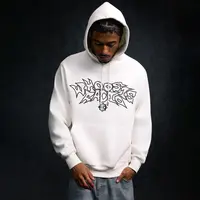 WHOOSIS RADIO 字体变形帽衫休闲运动潮流长袖宽松秋冬季连帽衫