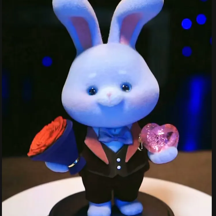 比心兔兔手办 抖音比心兔兔纪念品 比心兔兔周边
