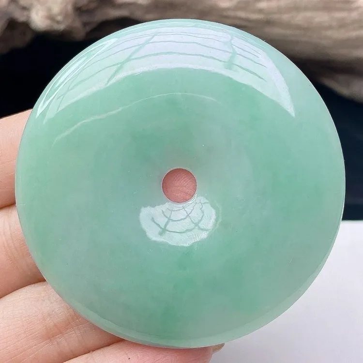 天然a级翡翠冰透精美平安扣饰品轻奢小众高级感上等