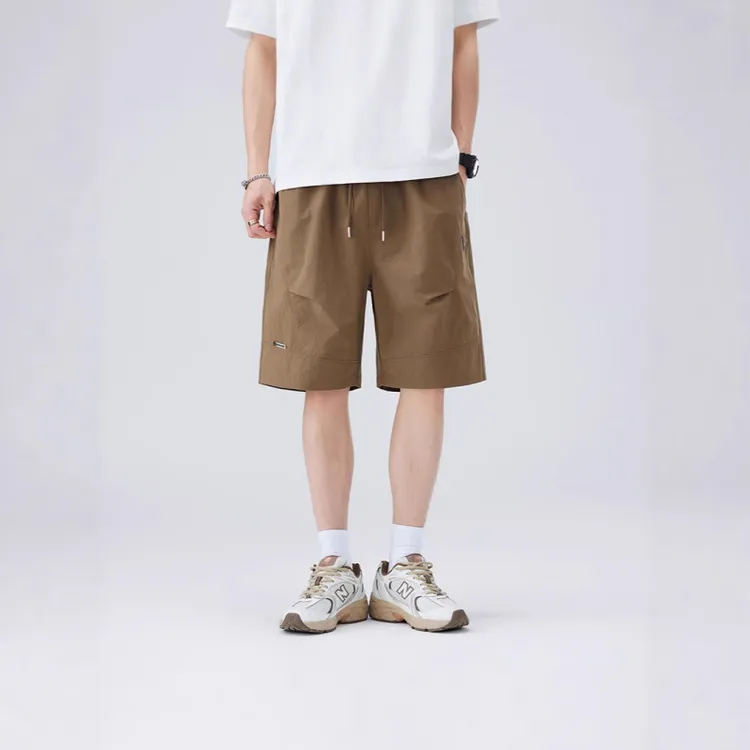 2025新款男士冰丝工装裤薄款直筒宽松舒适透气百搭纯棉直筒五分裤