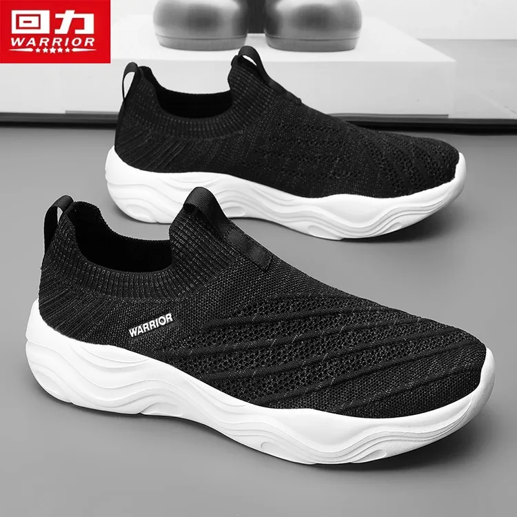 回力男鞋春季爆款低帮透气懒人一脚蹬运动鞋子跑步休闲飞织网面鞋