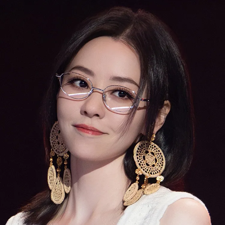 张靓颖同款金丝边框眼镜女纯欲风素颜方圆脸可配度数近视眼镜框架