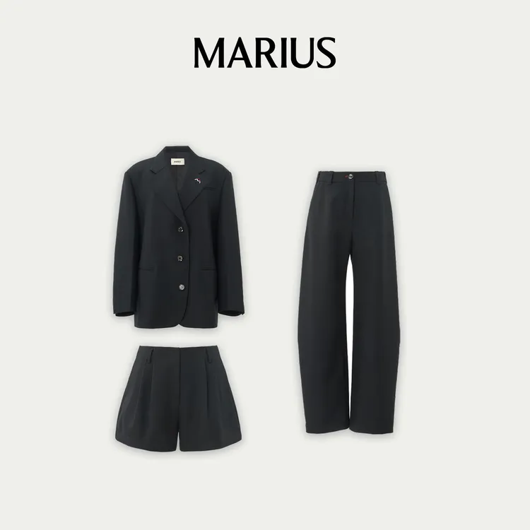 MARIUS"天际线"大小领时尚气质女士西装/百搭长裤