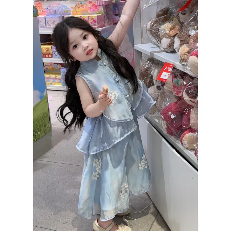 女童夏装2025套装儿童衣服洋气小公主时尚洋气时髦宝宝分体两件套
