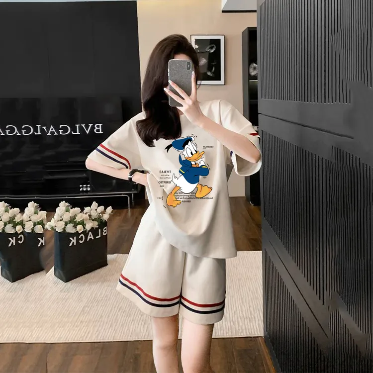 【宠粉福利】夏季减龄套装时尚运动休闲网红女印花洋气两件套261