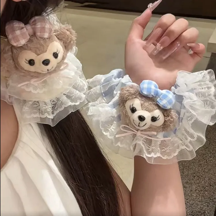 【喵喵】超可爱达菲熊蕾丝花边发圈~真的太甜了2025少女搭配