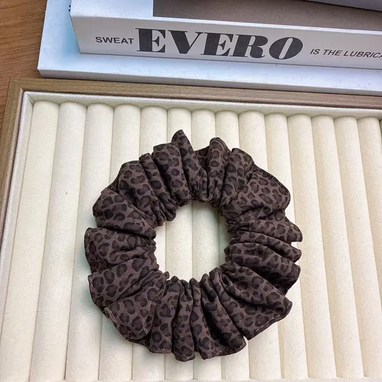 原创设计日韩咖色【小豹纹】时尚韩版气质百搭发饰发圈