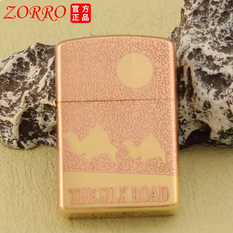 佐罗砂轮打火机1056二代丝绸之路潮男国风经典个性白钢内胆火机a