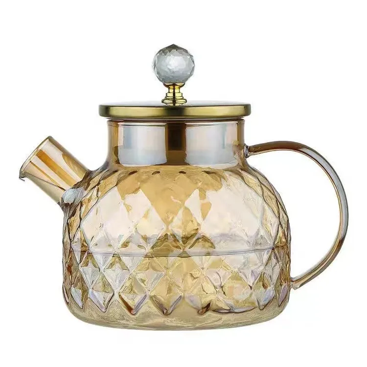 家用新款大容量花茶壶可冷藏泡茶壶套装高颜值加厚玻璃凉水杯水壶