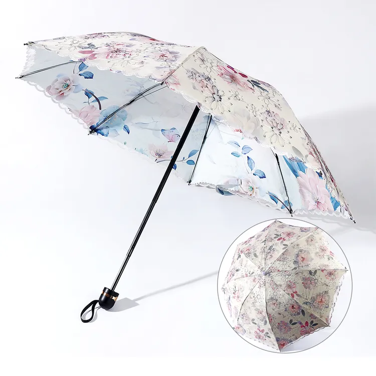 【懒猫nono专属】高颜值双层双花刺绣晴雨两用伞 240310
