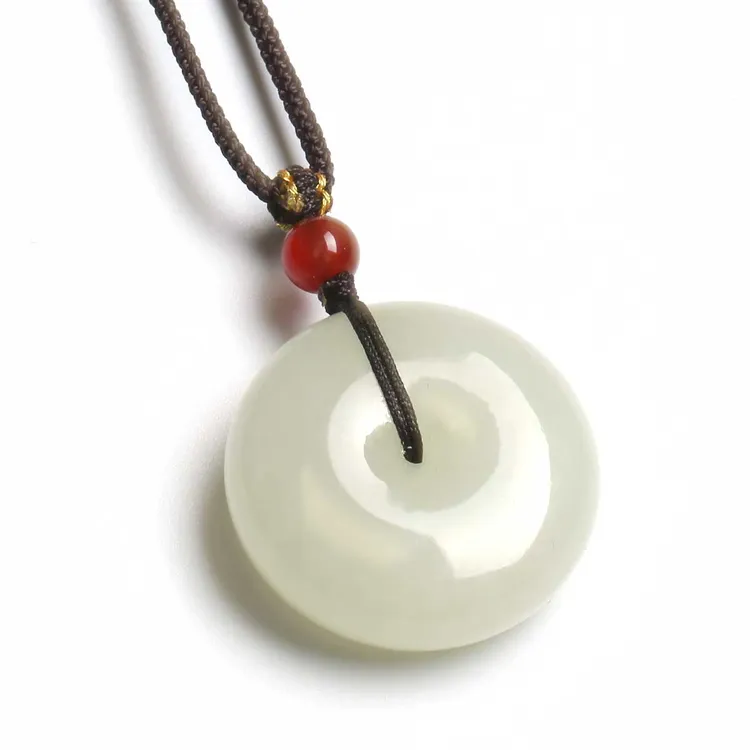 和田玉白玉平安扣-新疆且末-约30*12mm-链接209-A3409