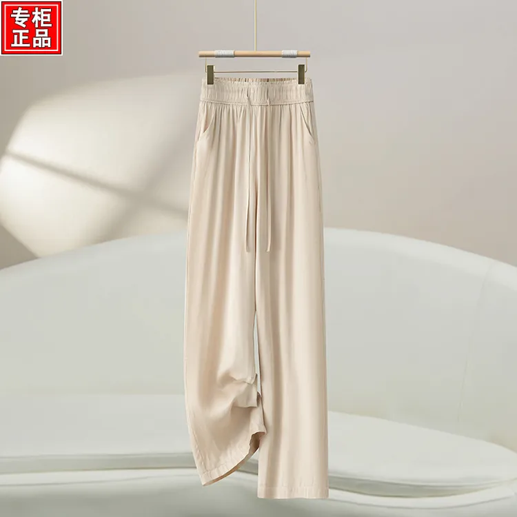 哥弟阿玛施正品高端窄版直筒裤女2025春夏垂感高腰阔腿休闲裤爆款
