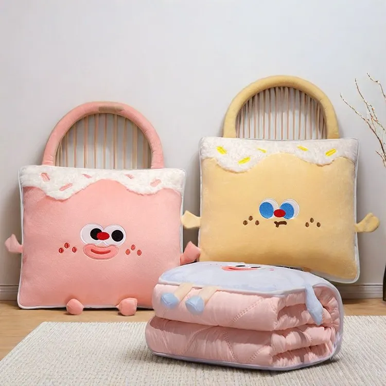 抱枕被子两用加厚办公室折叠午睡枕毯子二合一沙发汽车靠枕车载LX