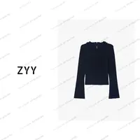 ZYY【旧时温柔】2025/S新品秋法式设计感花边领针织衫女X25QXS04263