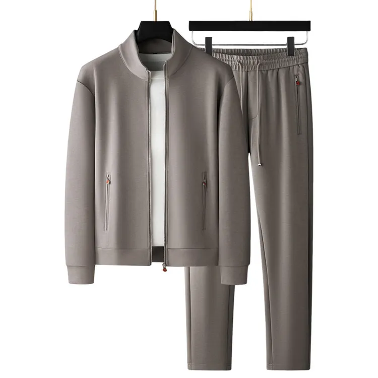 INOABADEN/因纳巴敦秋冬羊毛立领夹克开衫两件套男士休闲运动套装