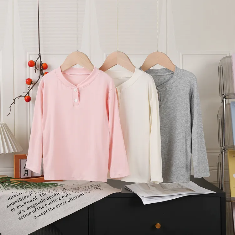 男单上衣莫代尔打底上衣长袖t恤薄款长袖T恤弹力女童打底衫儿童