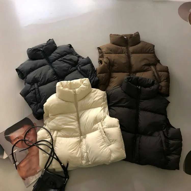 超好看减龄 胖mm大码简约立领棉服马甲女秋冬短款新款宽松马夹607