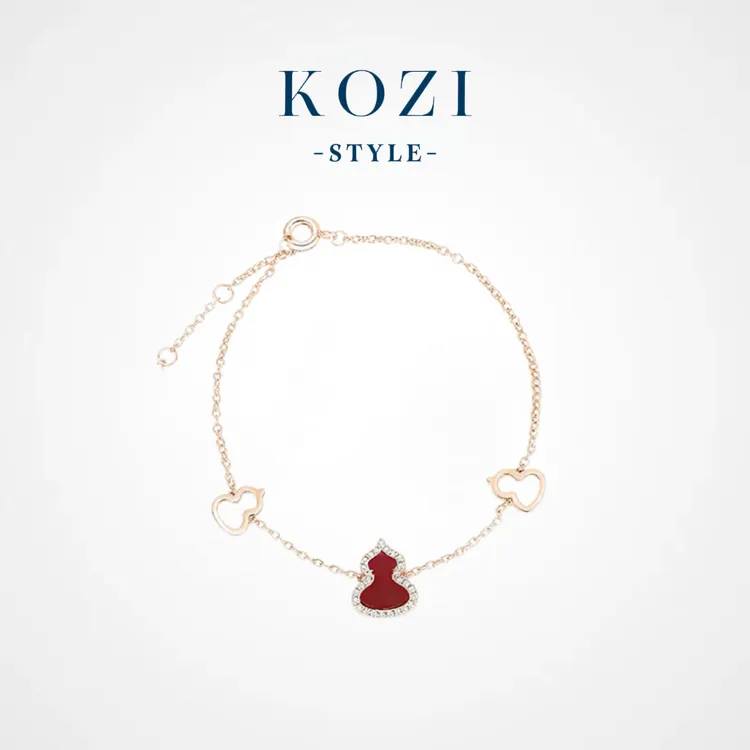 WANXI 镀K金 镂空葫芦手链精工版