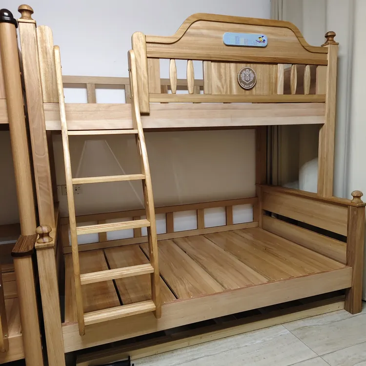 全实木儿童双层床上下铺实木双人床上下床实木高低床木蜡油子母床